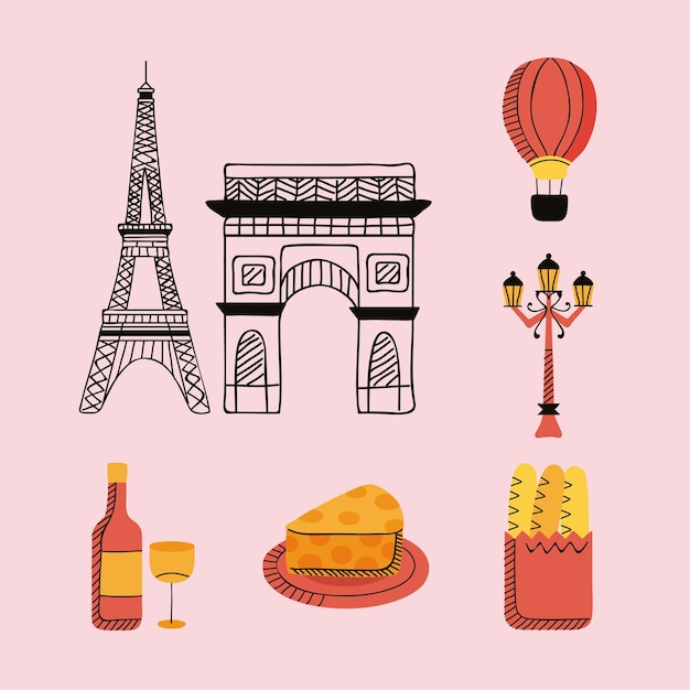 Seven paris country icons