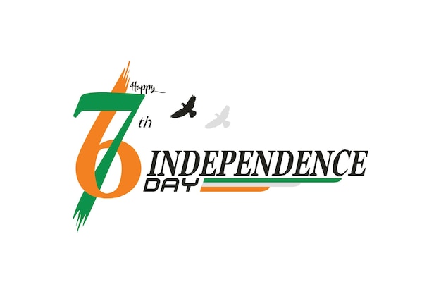 Seventy six 76 years india independence day greeting design logo