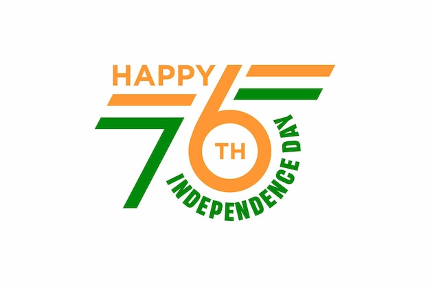 Seventy six 76 years of indian independence day greeting design logo