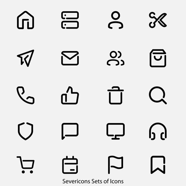 Diversi set di icone