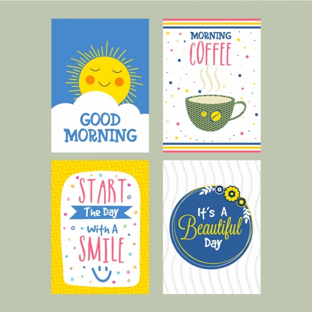 Vector several good morning cards