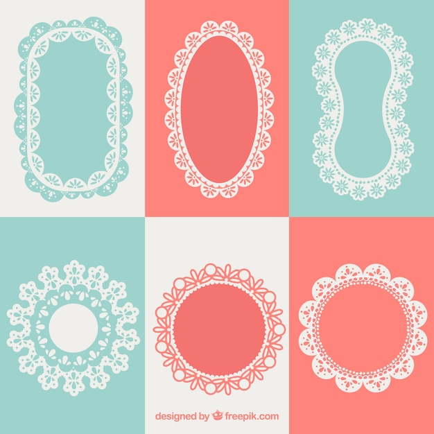 Several lace frames