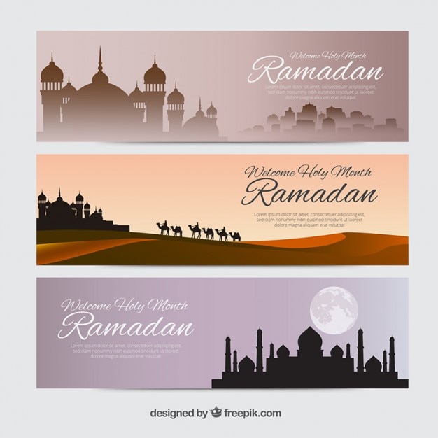 Several ramadan banners