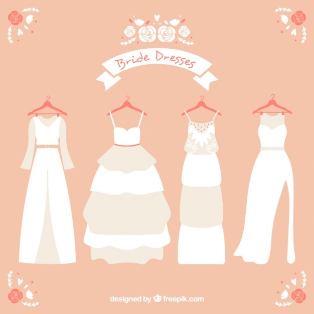 Vector several wedding dress