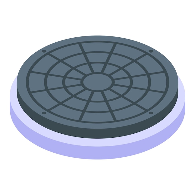 벡터 하수 맨홀 아이콘 흰색 배경에 고립 된 웹 디자인을 위한 하수 맨홀 벡터 아이콘의 아이소메트릭