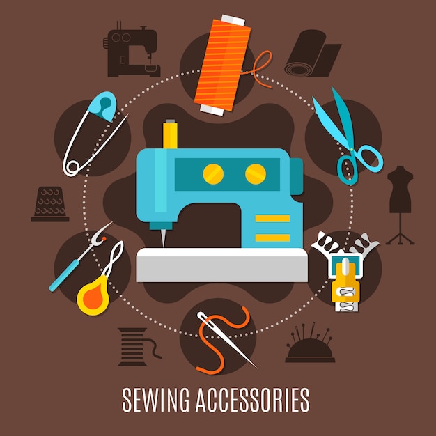 Vector sewing accessories concept