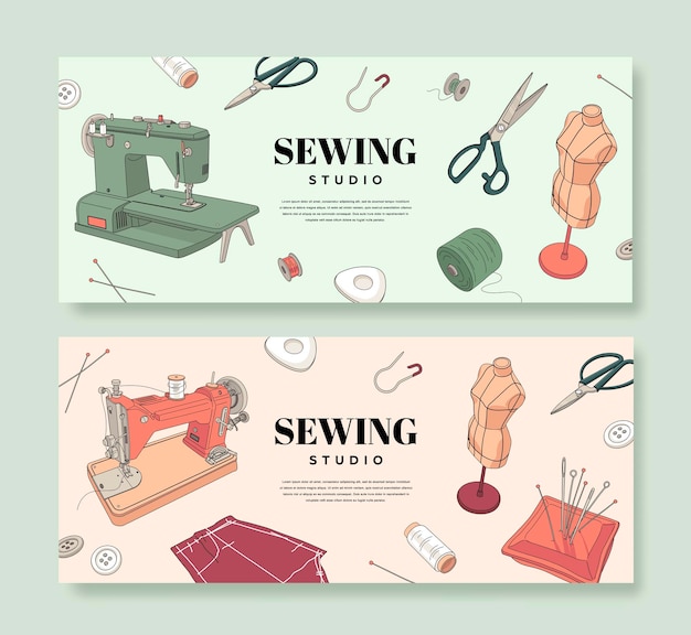 Sewing banners set