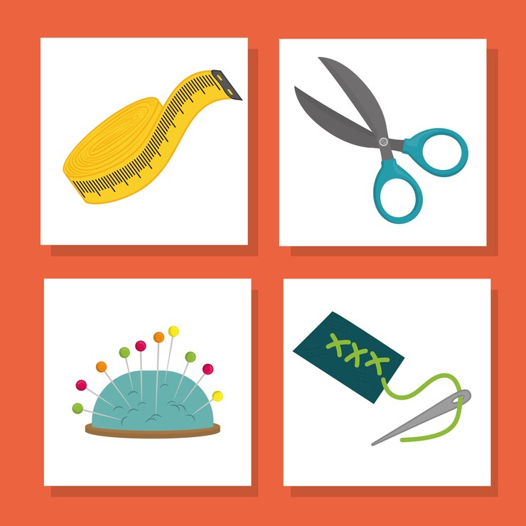 Vector sewing concept with icon design