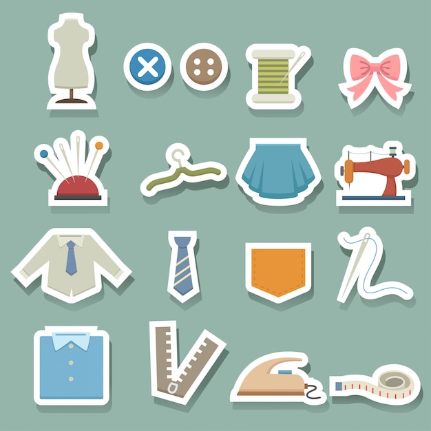 Sewing equipment icons