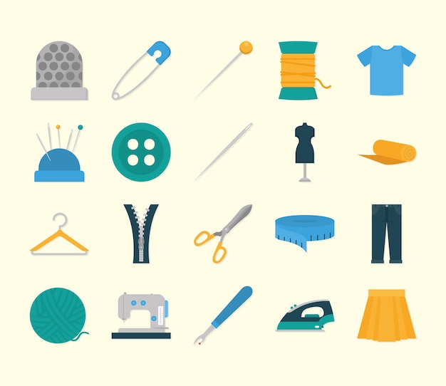 Vector sewing icon collection