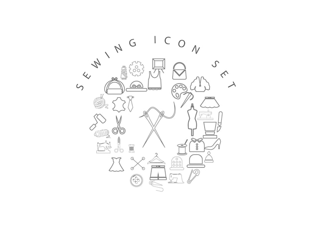 Sewing icon set design