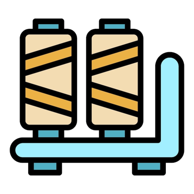 Иконка швейной промышленности Контур векторной иконки швейной промышленности, плоский изолированный цвет