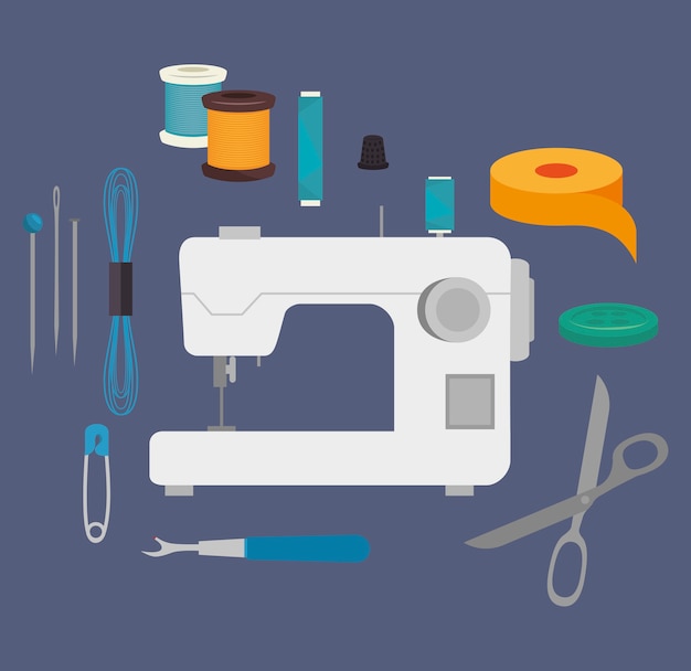 Sewing kit isolated icon design