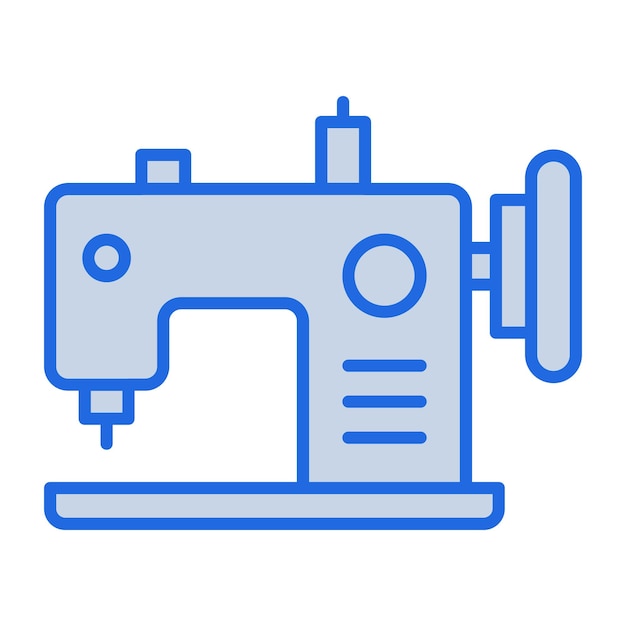 Vector sewing machine blue tone illustration