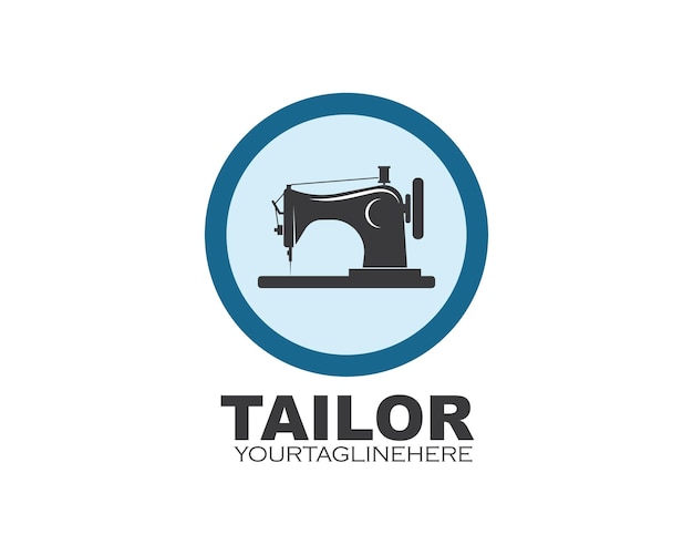 Sewing machine icon logo vector