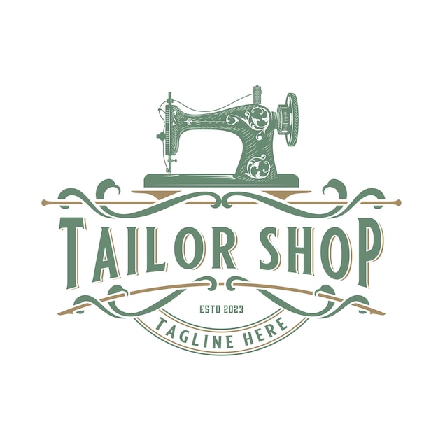 Vector sewing machine logo design. for tailors, sewing shops and others.