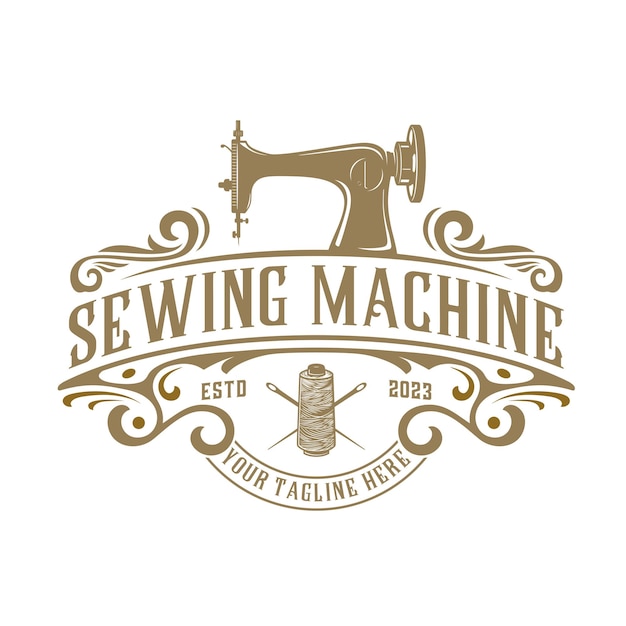 Vector sewing machine logo design. for tailors, sewing shops and others.