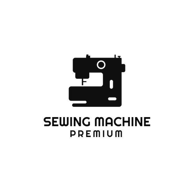 Sewing machine logo vector design template illustration