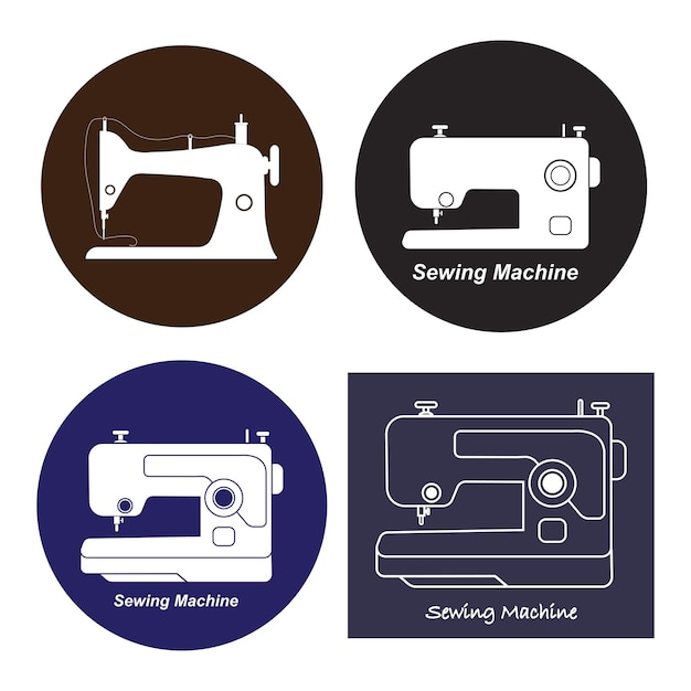 Векторный дизайн иллюстрации логотипа швейной машины