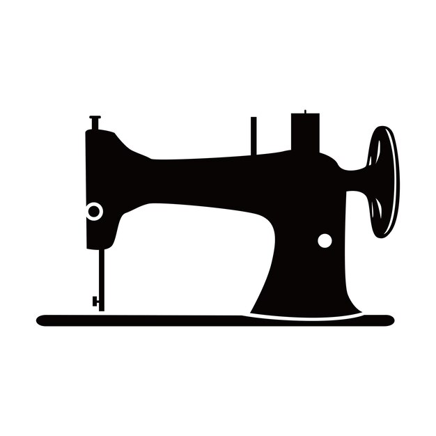 Vector sewing machine silhouette design tailor equipment sign and symbol
