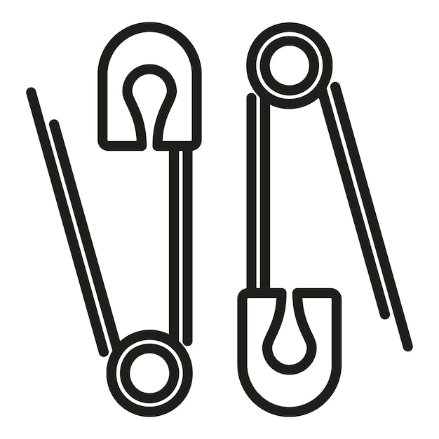 Sewing metal clips icon outline vector Tailoring equipment Fashion pin