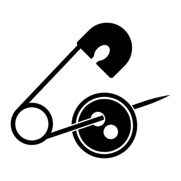 Vector sewing pin icon vector illustration logo design template