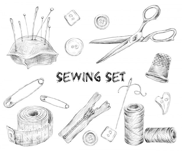 Sewing sketch set