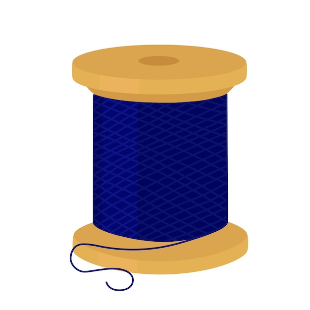 ベクトル 青い糸のミシンスプール