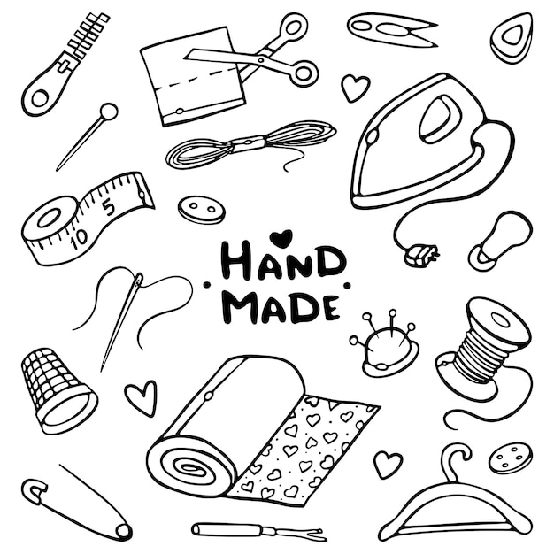 Premium Vector  Art supplies doodle hand drawn