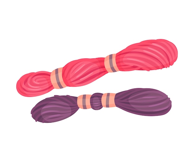 Sewing and Tailoring Equipment with Yarn Vector Illustration