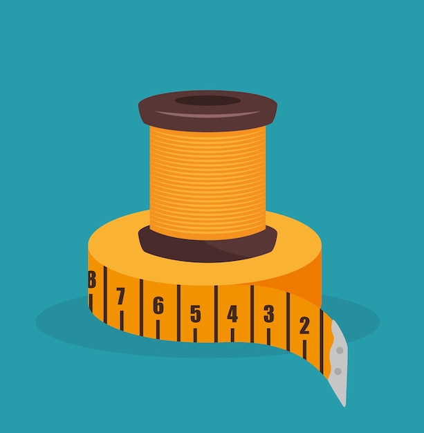 sewing thread with tape measure  isolated icon design