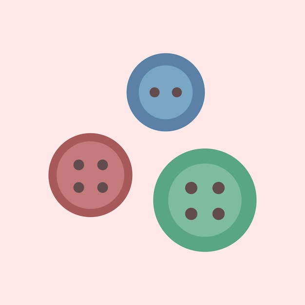 Vector sewing vector colorful buttons isolated illustration