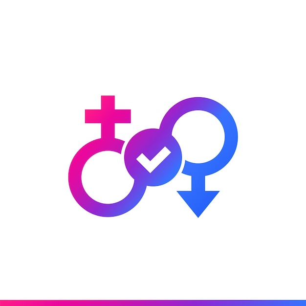 Vettore icona del sesso con simboli di genere