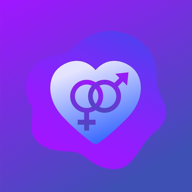 Sex icon with a heart vector