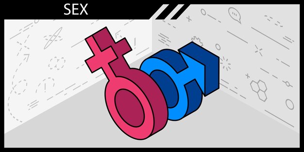 Icona del design isometrico del sesso illustrazione web vettoriale concetto colorato 3d