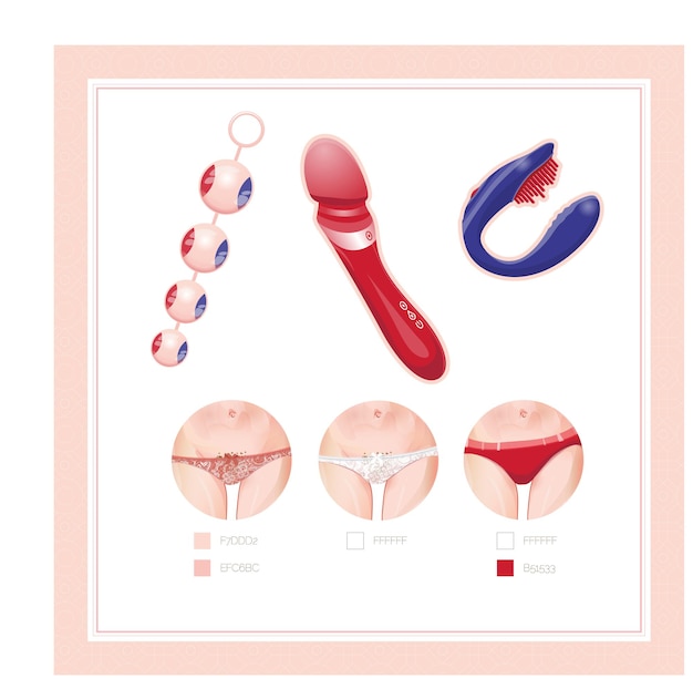 sex toy set with women in panties