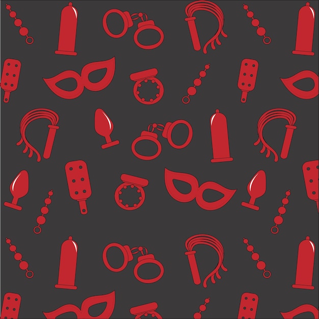 Vector sex toys for bdsm pattern