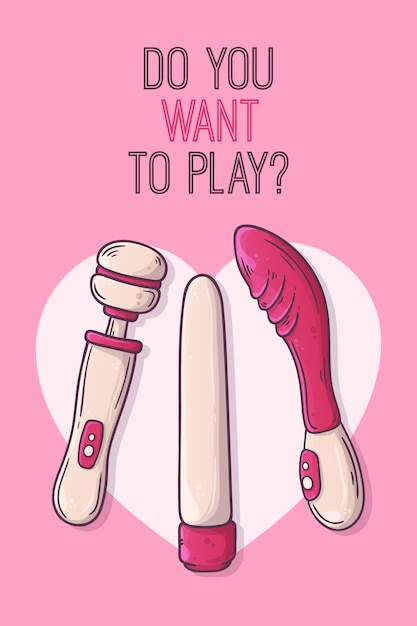 Вектор Секс игрушки для взрослых. аксессуары для эротических игр.