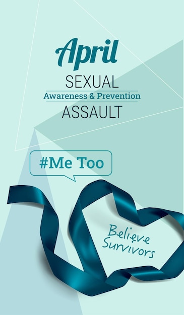 Sexual assault awareness month april concept with ribbon