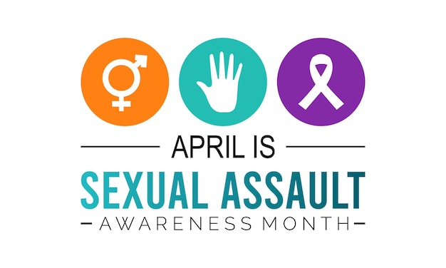 Sexual Assault Awareness Month Seksuele kaart poster achtergrond