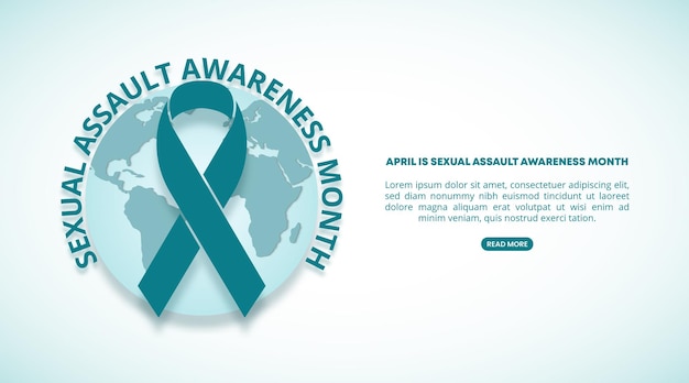 Sexual assault awareness month with a cutting paper and the earth