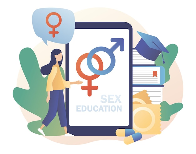 성교육 앱 피임 및 재생 시스템 작은 사람들을 위한 성 건강 레슨