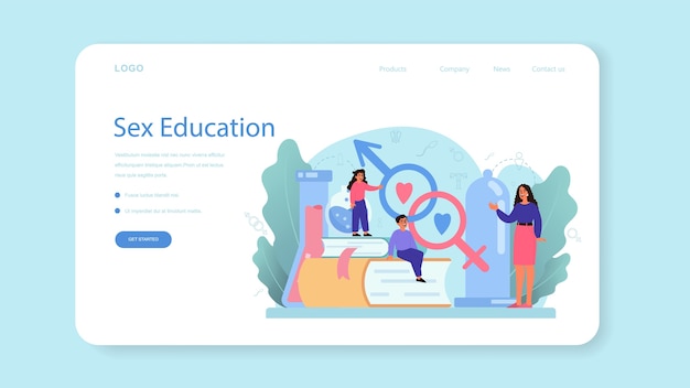 Vector sexual education web banner or landing page