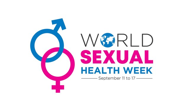 Sexual health week September is sexual health awareness week Vector template for banner greeting card poster with background Vector illustration