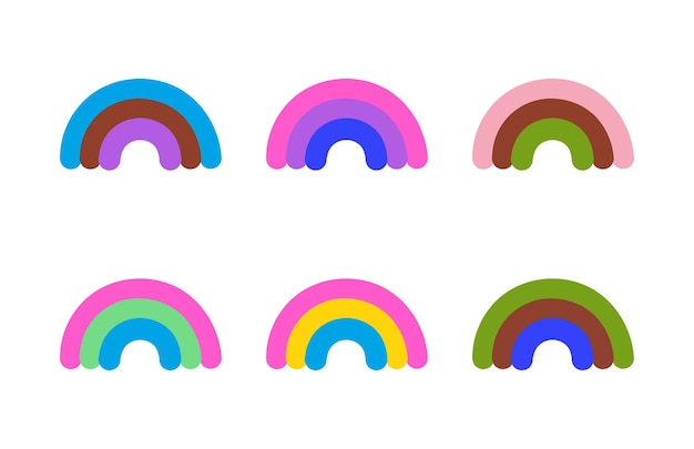 Sexual orientation and gender identity pride rainbows set LGBTQ sexual identity pride flags set