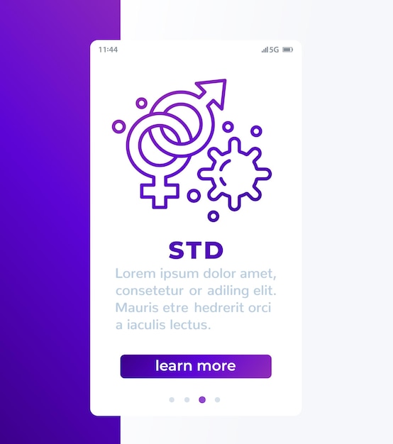 Sexual transmitted disease STD banner design with line icon