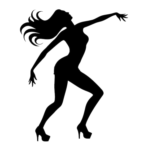 Sexy dansende vrouw silhouet vector illustratie