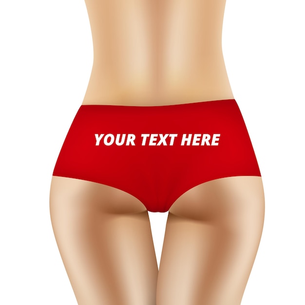 Sexy female ass in red panties with space for text