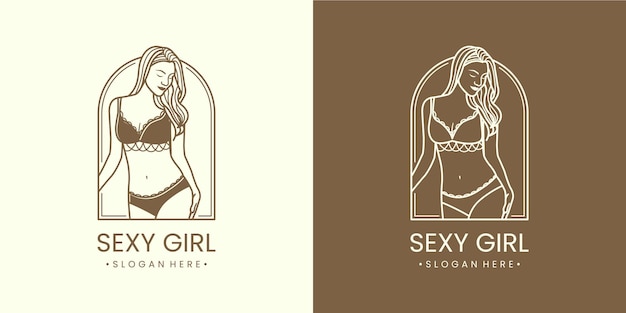 Logo di lusso minimalista della ragazza sexy per la cura della pelle spa beauty studio body sculpt wellness