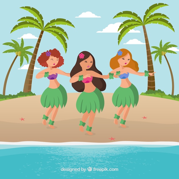 Sexy girls dancing in the beach